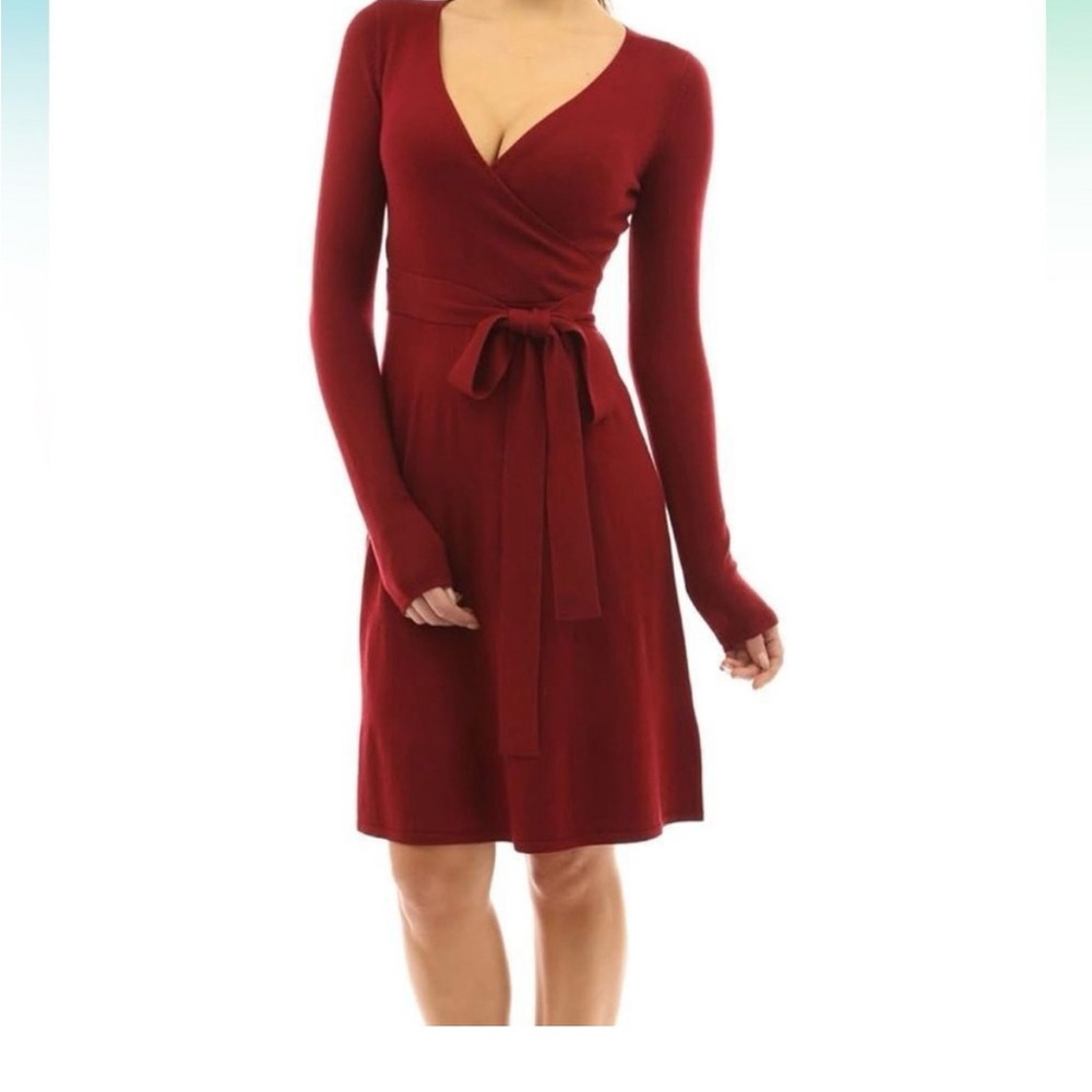 Bailey 44 dark red wrap dress size s